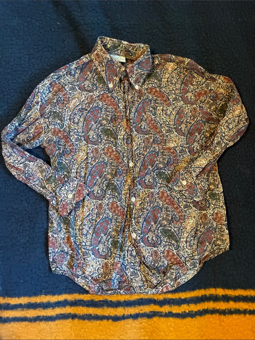Papo d'Anjo Paisley Button-Down Shirt in Red, Blue, Green